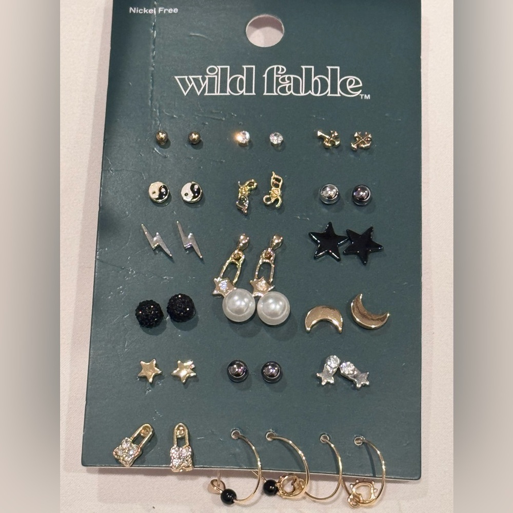 Wild Fable Mixed Earring Set - Gold, Silver, Black